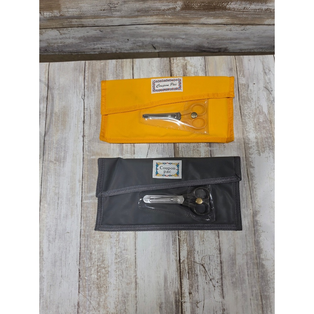 Coupon Pac Coupon Clutch Organizer Set with Scissors Yellow and Grey 2 Pack READ